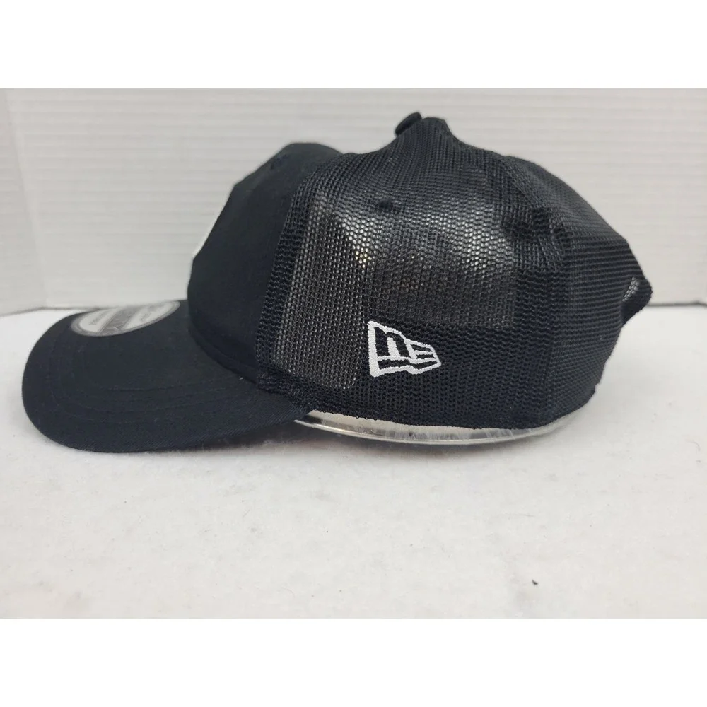 NWT New Era 9Twenty Golf Black‎ Trucker Strapback Logo Patch OSFM Hat Cap